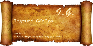 Imgrund Géza névjegykártya