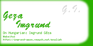 geza imgrund business card